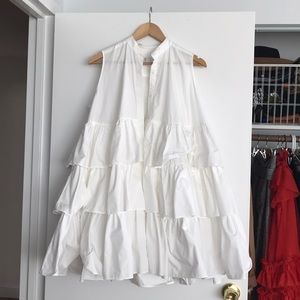 ASOS WHITE white ruffle blouse dress